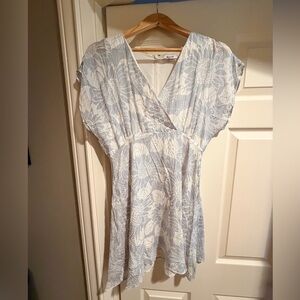 Madewell, Silk Floral Blue and White Dress, size 10